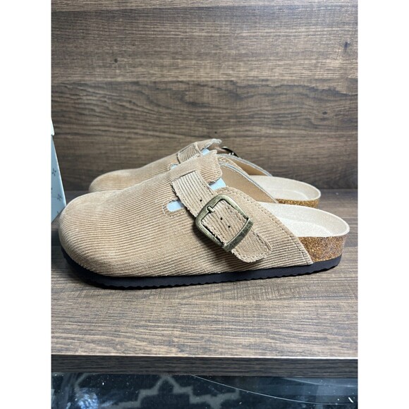 Sun + Stone Men\'s Kyler Corduroy Slip-On Clogs Sandals Beige 8 New